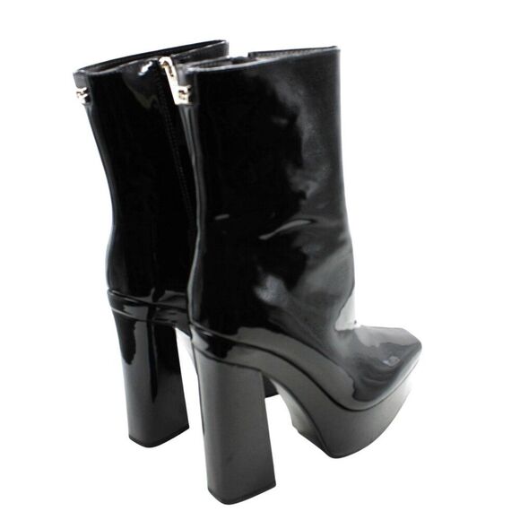 Guess Womens Black 1-1/2 Platform Cushioned Logo Byra Square Toe Dress Booties - Picture 5 of 8